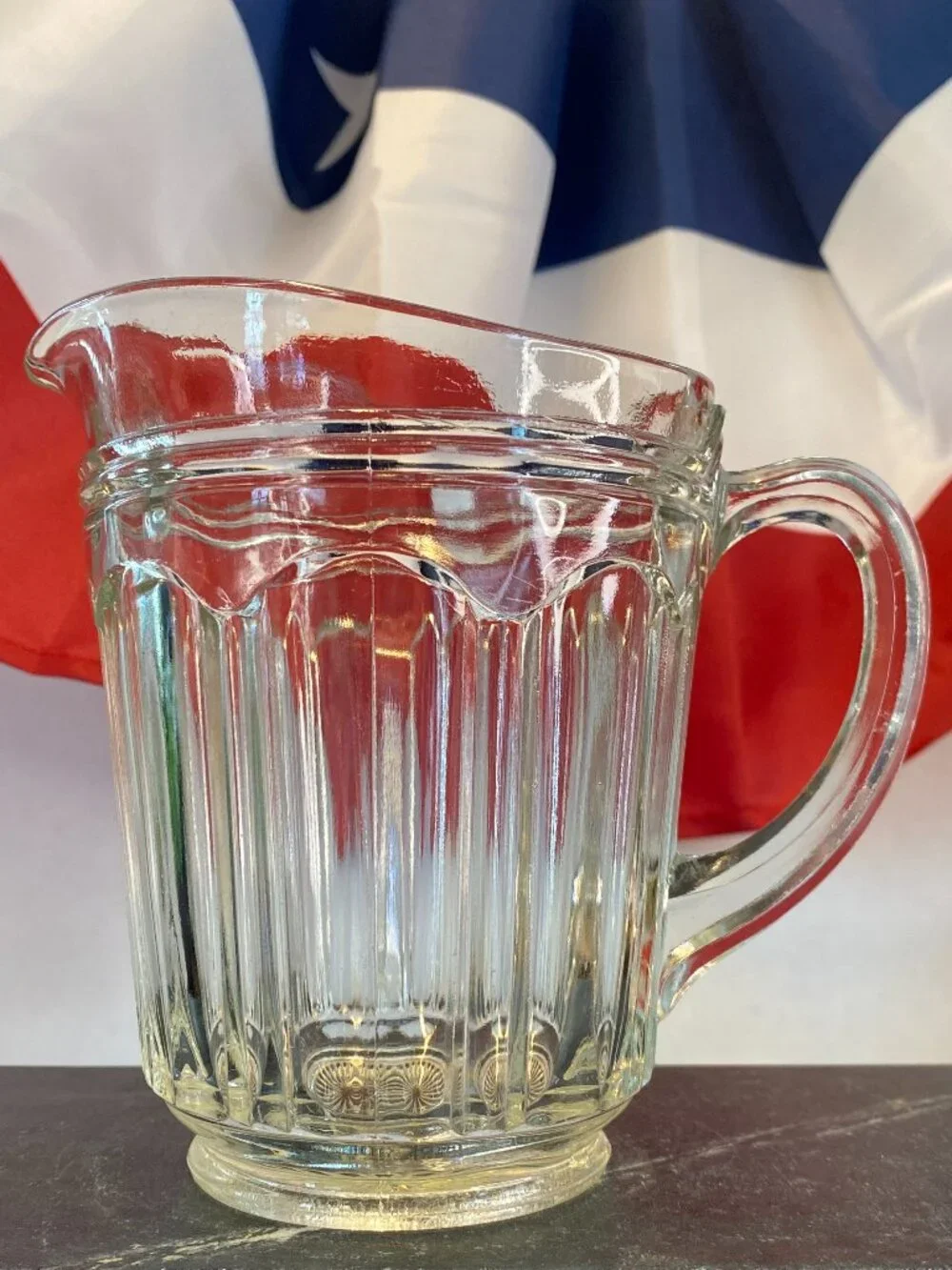 Vintage 1930's Anchor Hocking Colonial Glass Large Creamer/Small Juice Pitcher